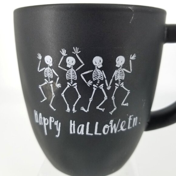 Rae Dunn Magenta Skeleton Skull Dancing Happy Halloween Mug Cup Coffee Tea Goth - Picture 5 of 10